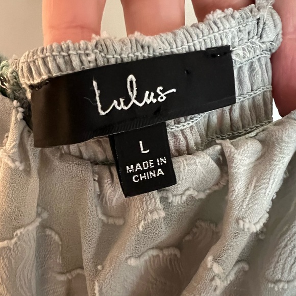 Lulus Sweet Sentiments Sage Green Jacquard Tiered Midi Dress size L - Picture 7 of 9